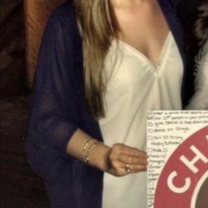 Navy Sheer Open front blouse